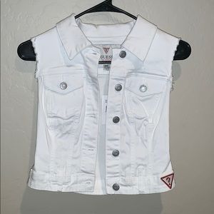 GUESS White Destroyed Jacket